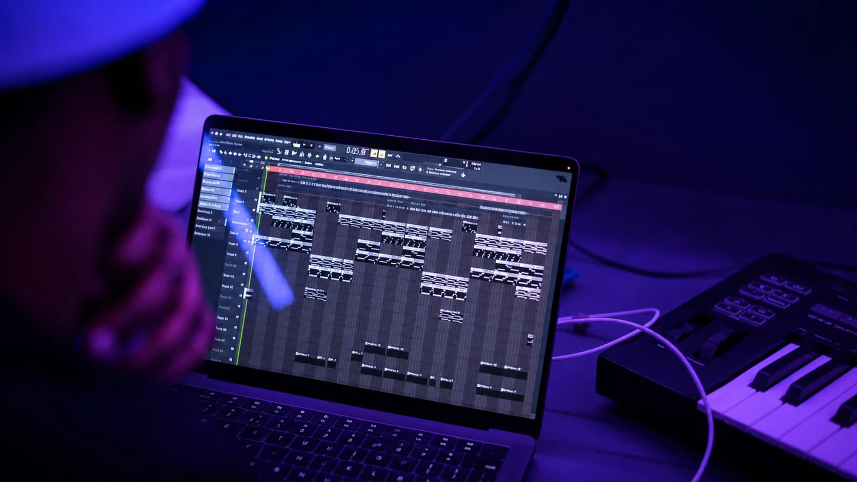 Producer refining a music project at Sound District